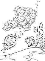 coloriage nemo et le ban de poissons